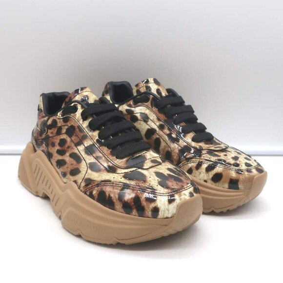 Dolce & Gabbana Daymaster Leopard Print Sneakers Size 37 - Picture 1 of 14